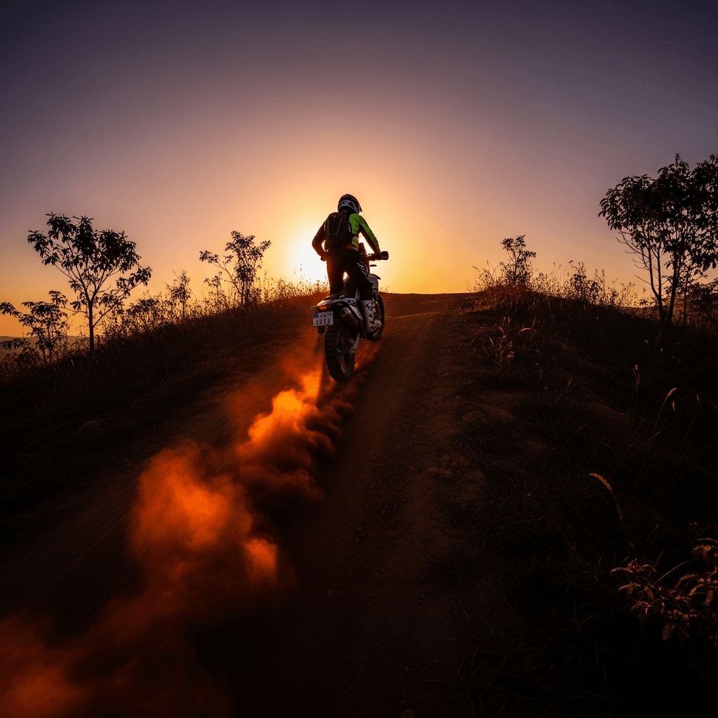 Rider conquering the trail